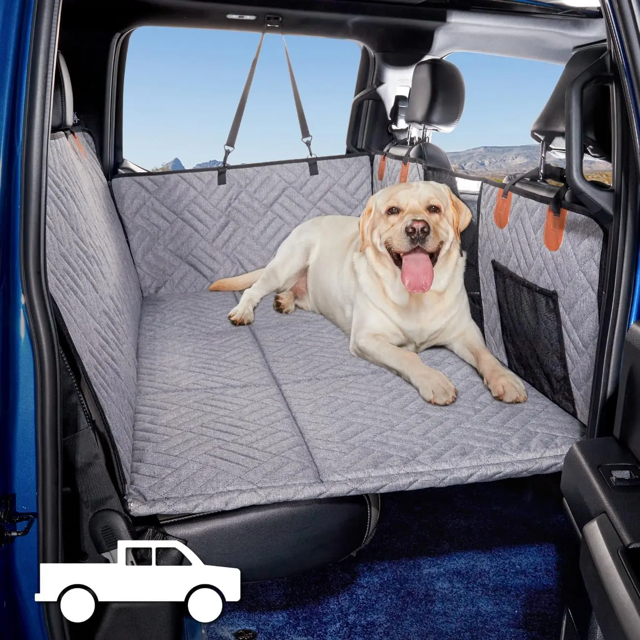 Truck Dog Seat Cover Back Seat,Dog Hammock for Truck,Dog Bed for Truck,Non Inflatable Car Bed