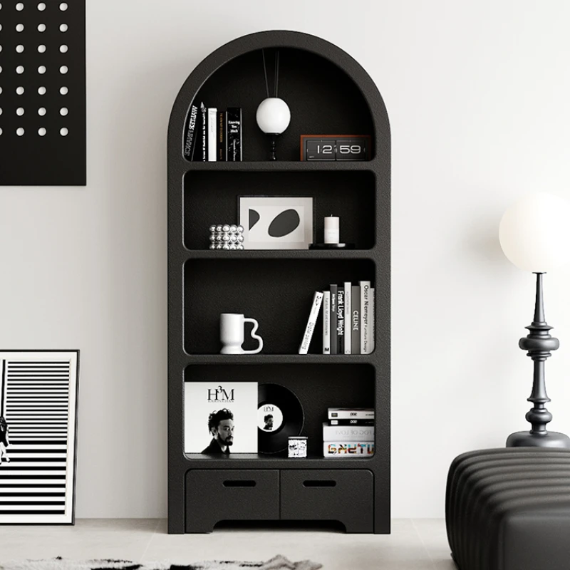 Home Furniture Wood Bookcases Shelf Organizer Storage Rack Iron Book Trolley Angle Drawer Type Box Estanteria Habitacion Bedroom