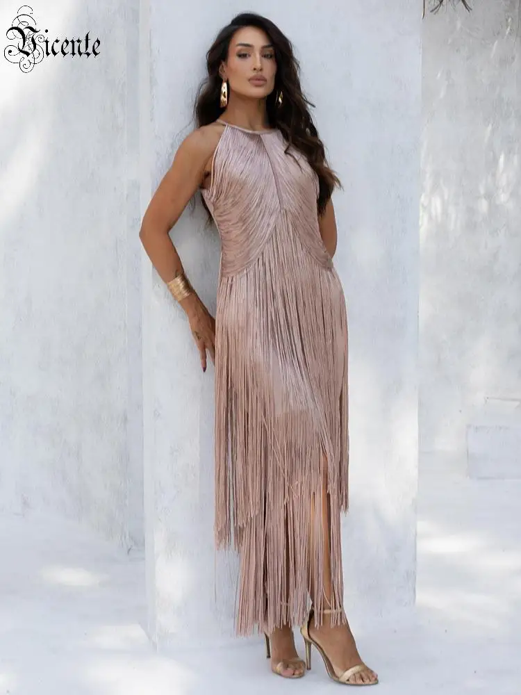 Vc Pink Fringe Maxi… - image