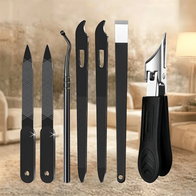 7Pcs Complete Pedicure Tool Kit with Eagle Beak Clipper & Pedicure Blades, Professional Foot Repair for Calluses & Dead Skin