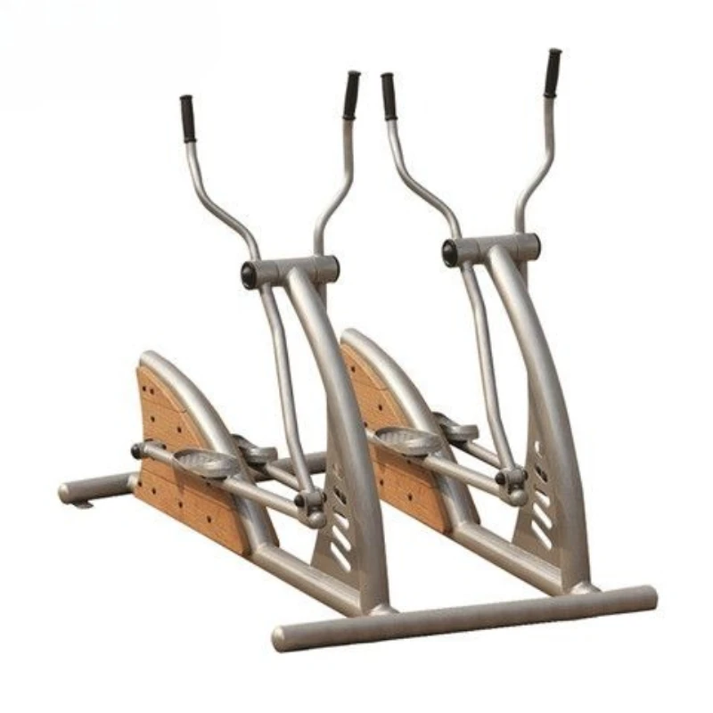 Outdoor plastic wood double linkage exercise bike villa community fitness and entertainment