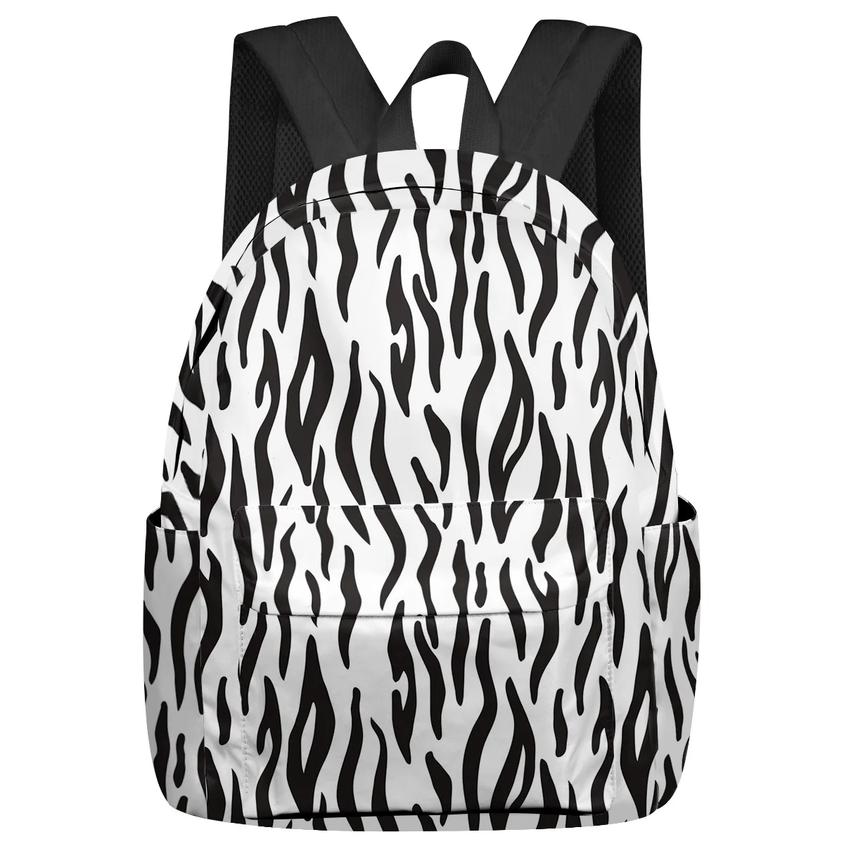 

Animal Skin Texture Zebra Black White Backpacks Teenagers Student School Bags Laptop Backpack Men Women Female Travel Mochila