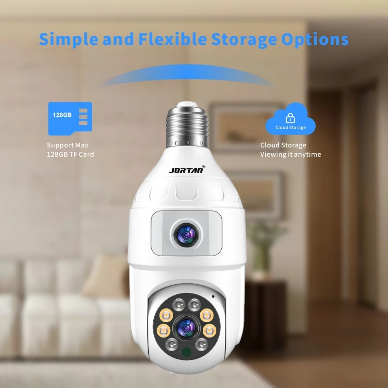 4MP لمبة E27 عدسة مزدوجة 360 داخلي كاميرا مراقبة الطفل المنزل الذكية Ip CCTV للرؤية الليلية فيديو Onvif واي فاي كاميرا مراقبة Icsee