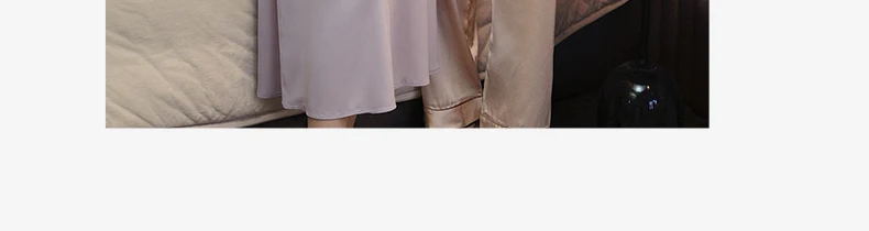 Conjunto de dos piezas de camisón de seda helada con encaje y almohadillas en el pecho para parejas, ropa de dormir de primav...