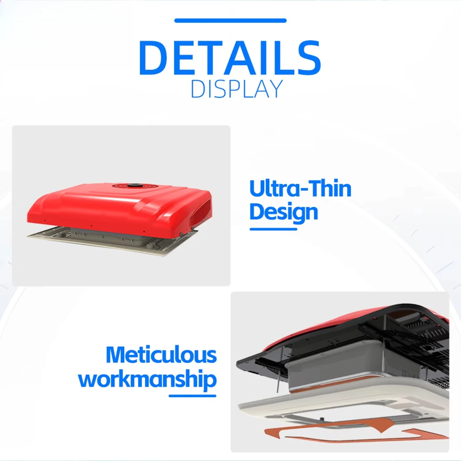 سعر المصنع 12 فولت 24 فولت أفضل مكيف هواء كهربائي جديد على السطح يعمل بالبطارية لجرار تخييم RV #6