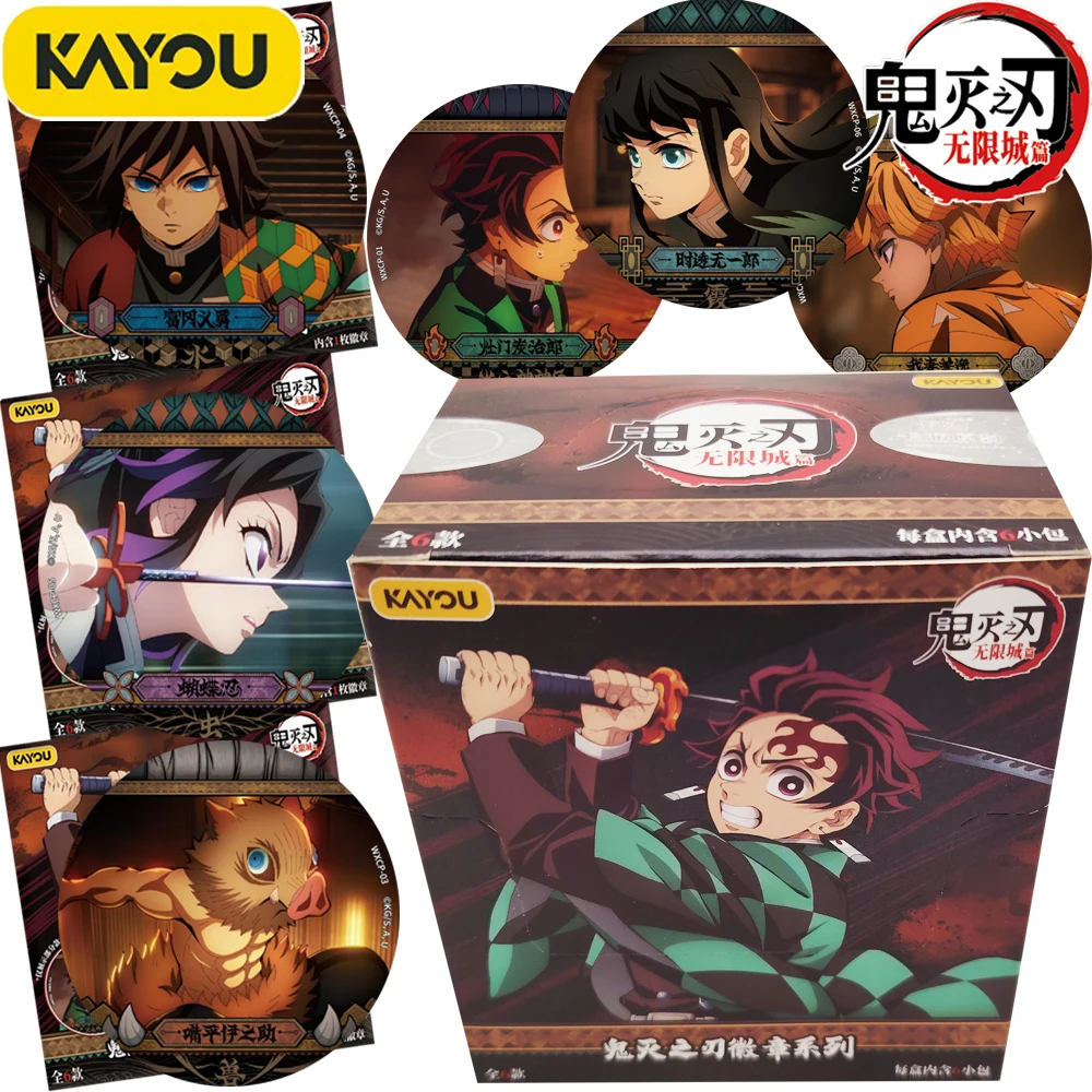 

Kayou Official Demon Slayer Exquisite Trend Round Badge Japanese Anime Figures Cool Creative Brooch Bag Accessory Decoration Toy