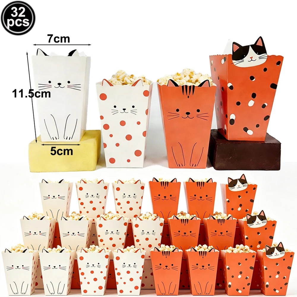 Cute Cat Theme Party Tableware, Plates, Cups, Napkins