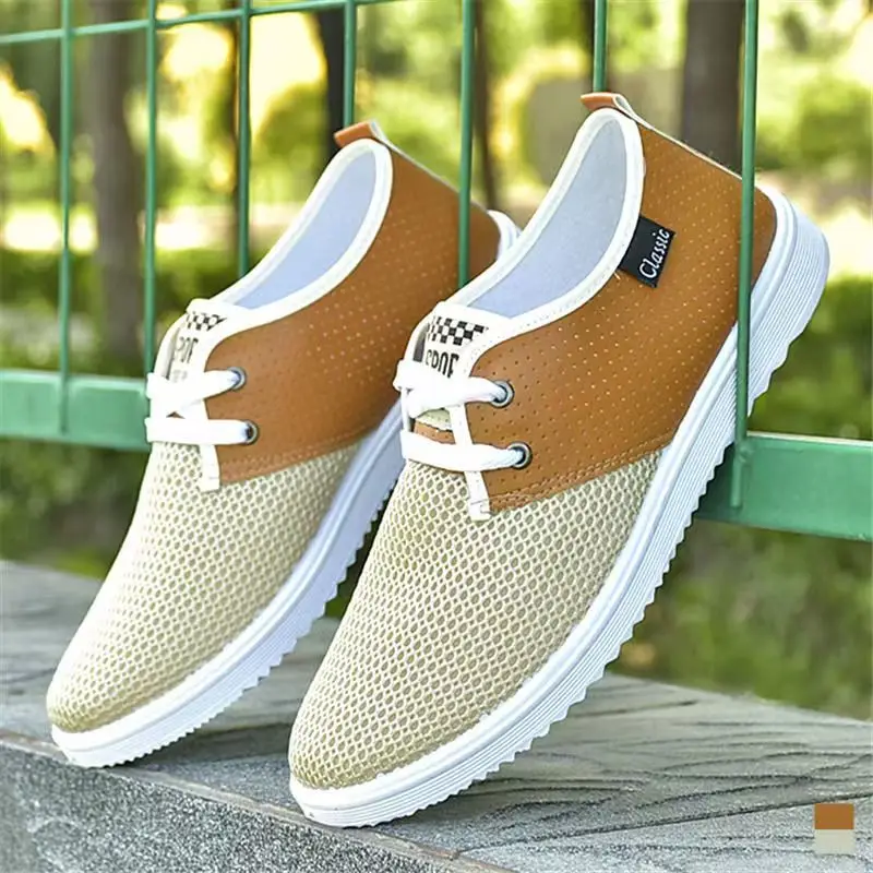 

Мужская весенне-летняя новая повседневная обувь на плоской подошве с мягкой подошвой, нескользящая дышащая легкая прогулочная обувь с круглым носком на шнуровке