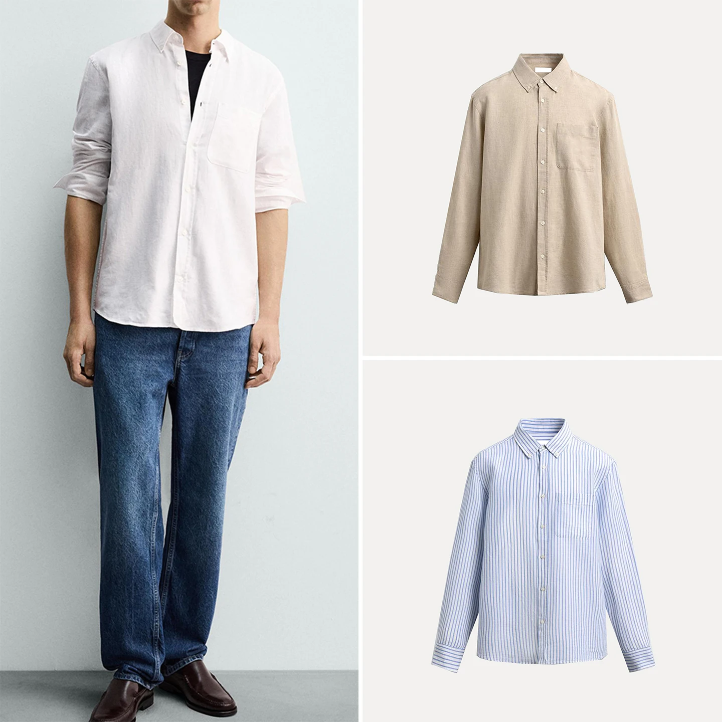 

Men's Fashion Personality Slim Fit Long Sleeve Shirt Spring 2026 Straight Leg Casual Wear Straight Tube Top Quality Fabric