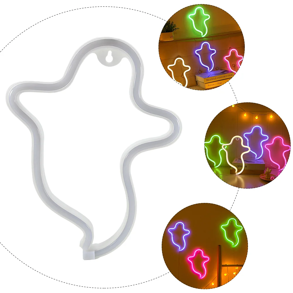 

Ghost Neon Sign Night Signs LED Lamp Scrunchies Festival Decor Light Halloween Decorate Lights Bedside