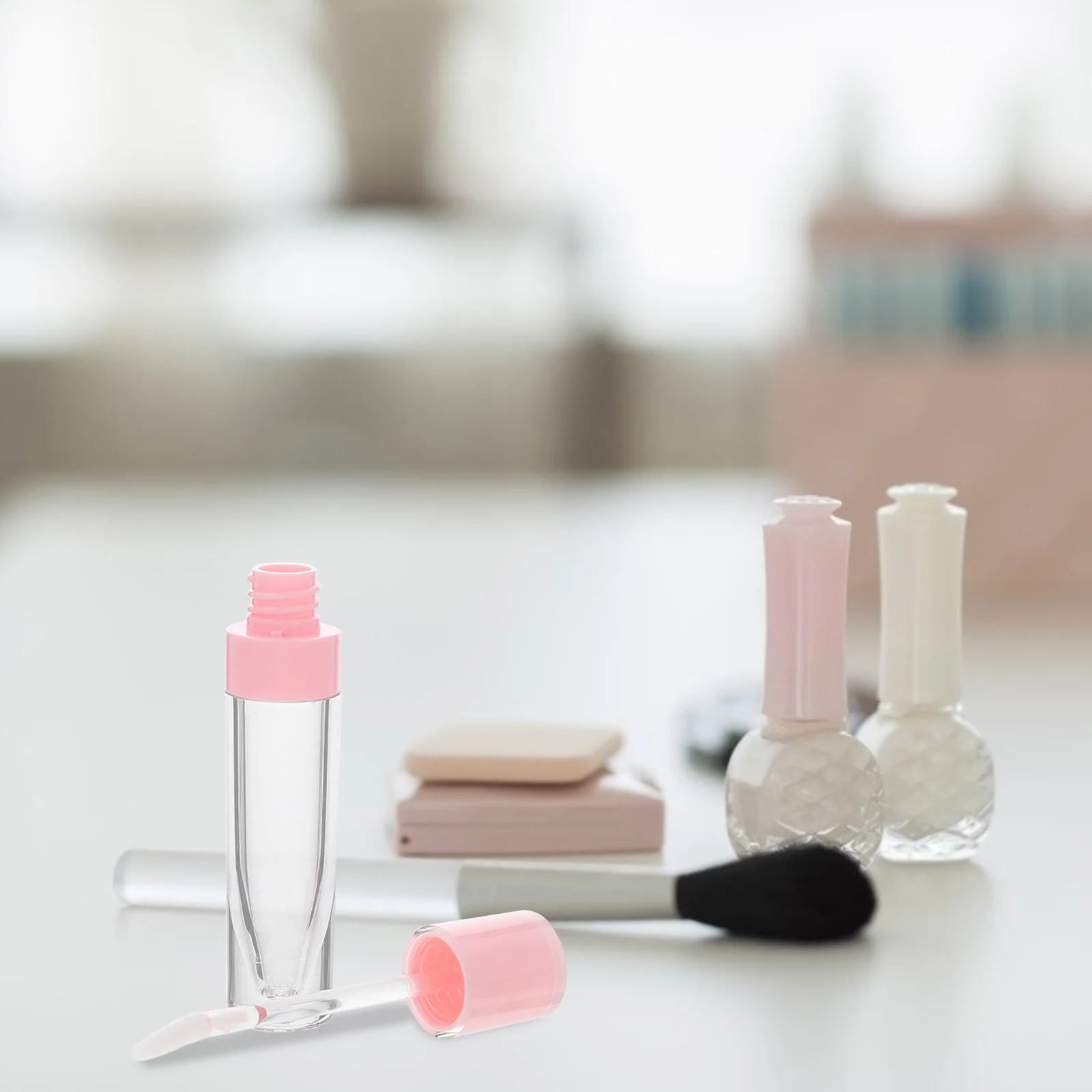 6 pçs claro recarregável vazio tubos de brilho labial recipientes de plástico diy garrafas de bálsamo labial garrafas recarregáveis portáteis