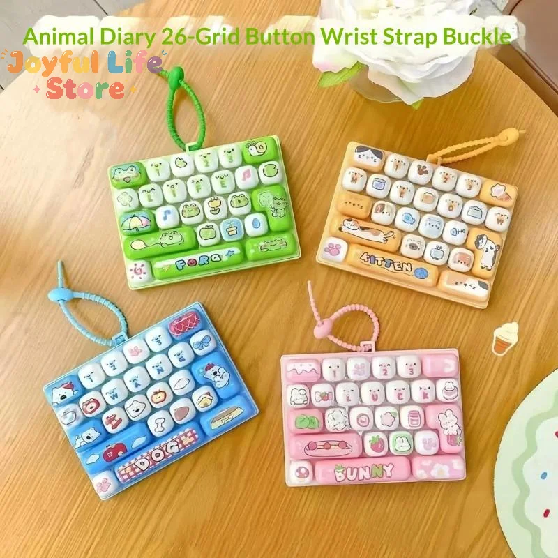 New Hot Anime 26-Key Keyboard Keychain Stress Relief Fidget Toy Keyboard Button Finger Clicker Backpack Charms Christmas Gift