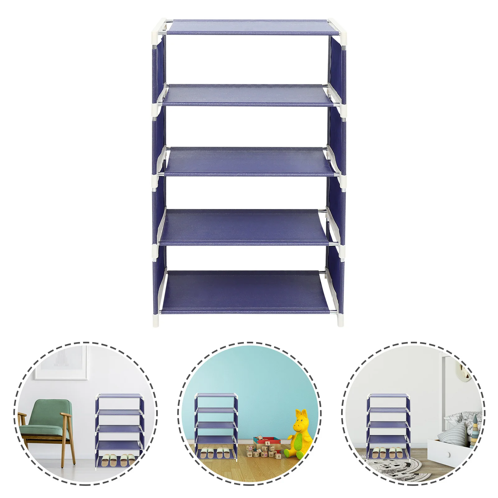 

1Pcs Shoes Organizer Multi Layer Stainless Steel Five-Layer Shoes Shelf Household Storage Rack Holder Five-Layer Shelf