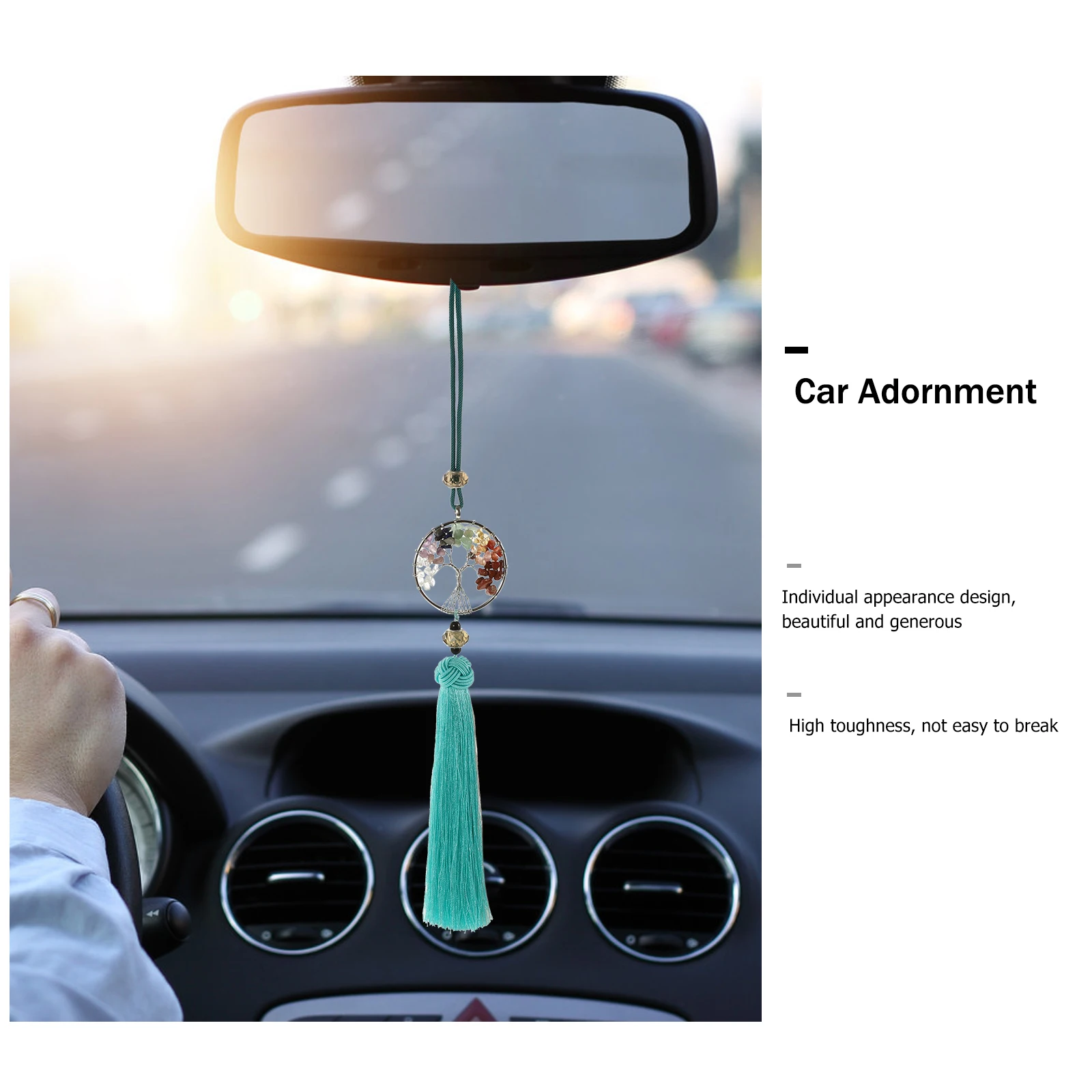 

Crystal Tassel Pendant Handwoven Adornment Hanging Ornament Sturdy Lightweight Tree Accessory Gift Home Wall Bag