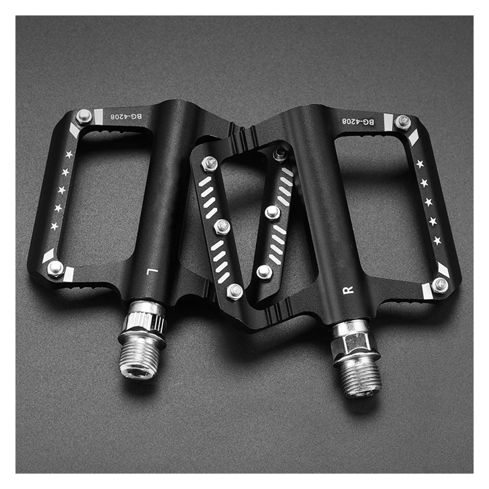 Bicycle Pedals Aluminum Alloy CNC Machined for For mountain Bike Non-Slip Traction Wide Foot Platform Black Color