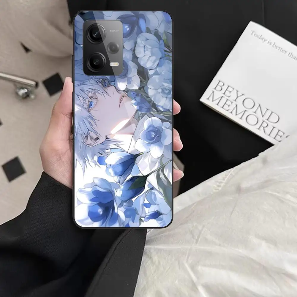 

J_jujutsu K_kaisen Phone Case For Redmi Note 13 Pro Plus 12 11 A3X A1 A2 13C 12C Black Glass Cases
