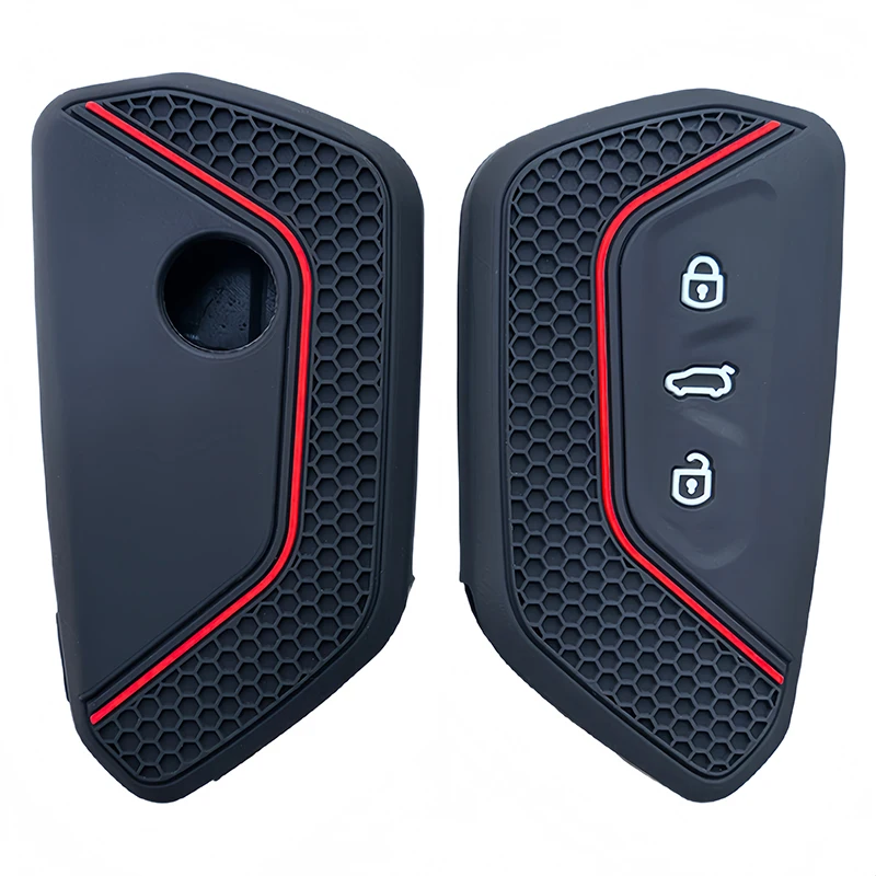 حافظة مفاتيح السيارة من السيليكون غطاء كامل لسيارة VW Volkseagen Golf 8 MK8 ID.3 ID.4 Cupra Skoda Octavia SEAT Leon MK4 2020-2025 #1