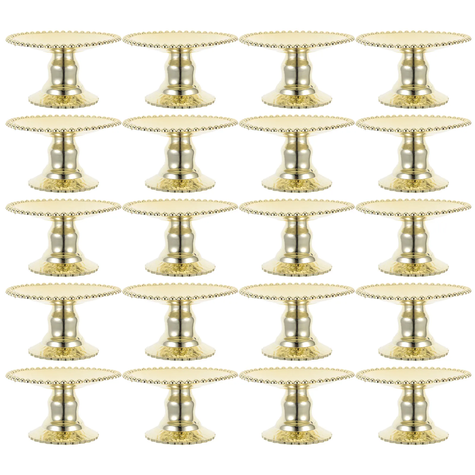 

24pcs Mini Cupcake Display Stand Birthday Wedding Party Dessert Holder Golden Cake Plate Set Sturdy Celebration Spacesaving