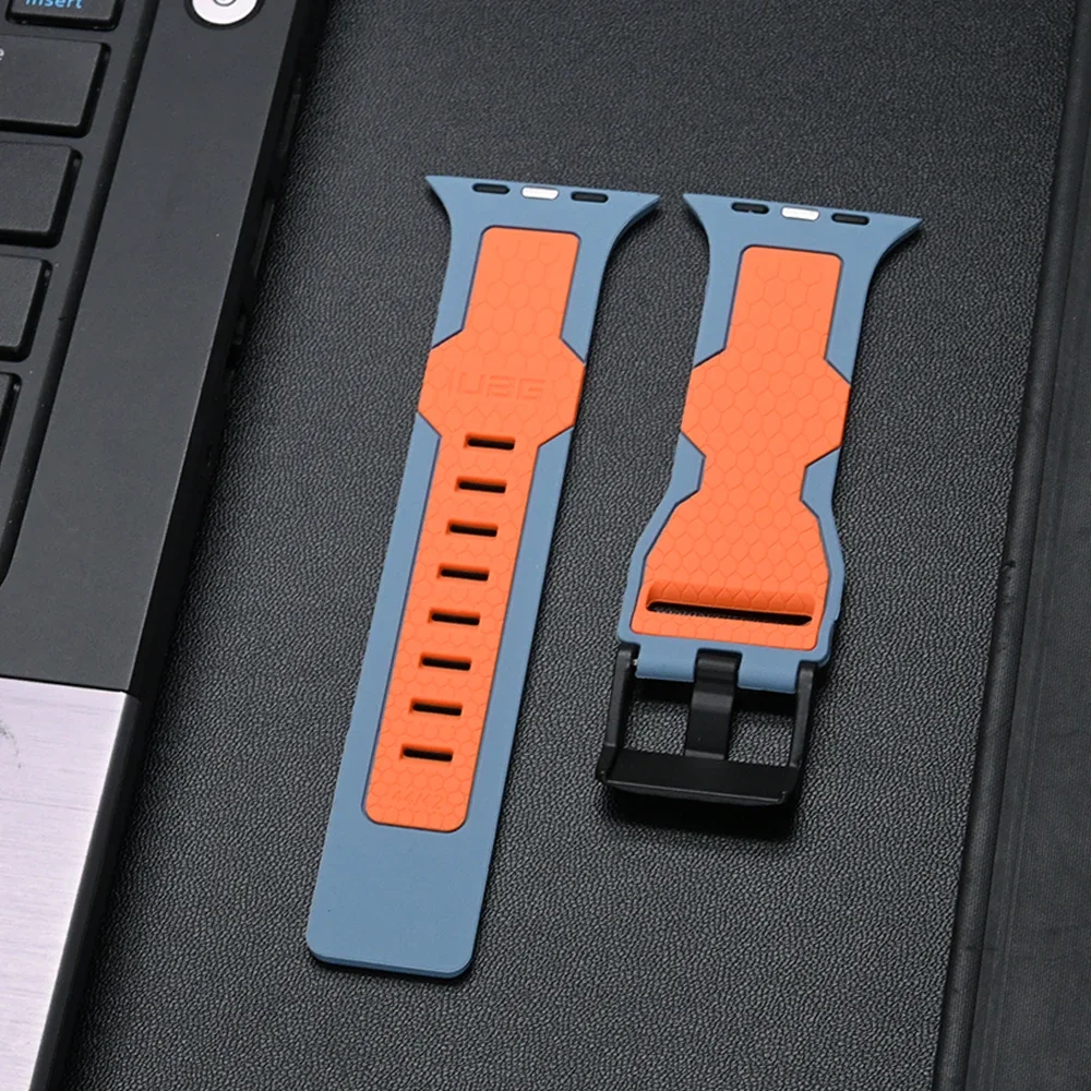 Sports Silicone Strap For Apple Watch Ultra 2 1 49mm 45mm 44mm 42mm Band For iWatch Series 9 8 7 41mm 6 5 4 SE 38 40mm Bracelet