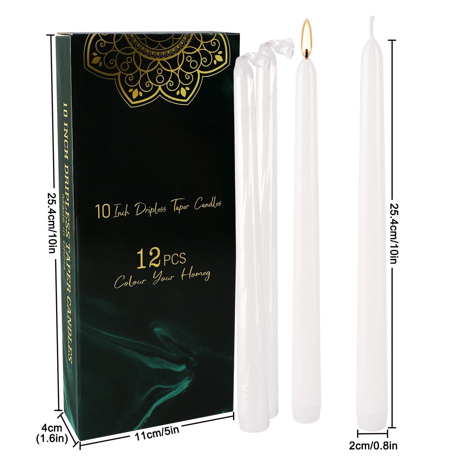 12 Pcs 10inch White Waxs, Drip-Free, Smoke-Free, Fragrance-Free, Home Dinner Candles, Hand-Pulled, High-Quality, Suitable for Church, Family, Wedding, Party, Seasonal Celebrations, Emergency Situations and Home Decorations,非常适合 Christmas, Halloween, Easter, Thanksgiving, Day, Day, and Independent Day.