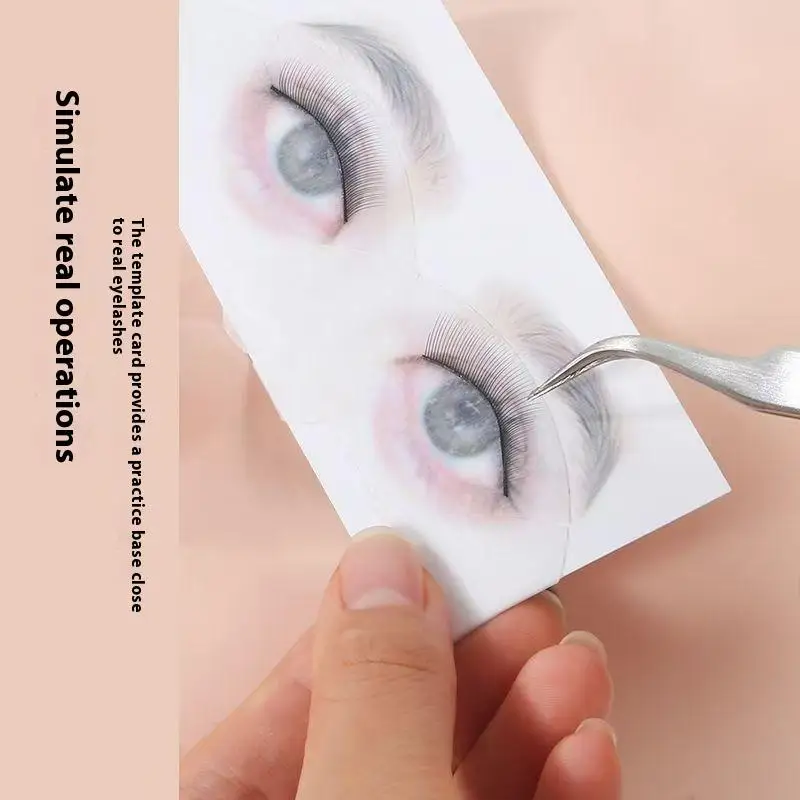 Cartes de faux cils pour débutant, tableau de carte de cils vaporeux, réutilisable, formation au maquillage, outil d'extensions de cils, simulation d'oeil, 10 pièces