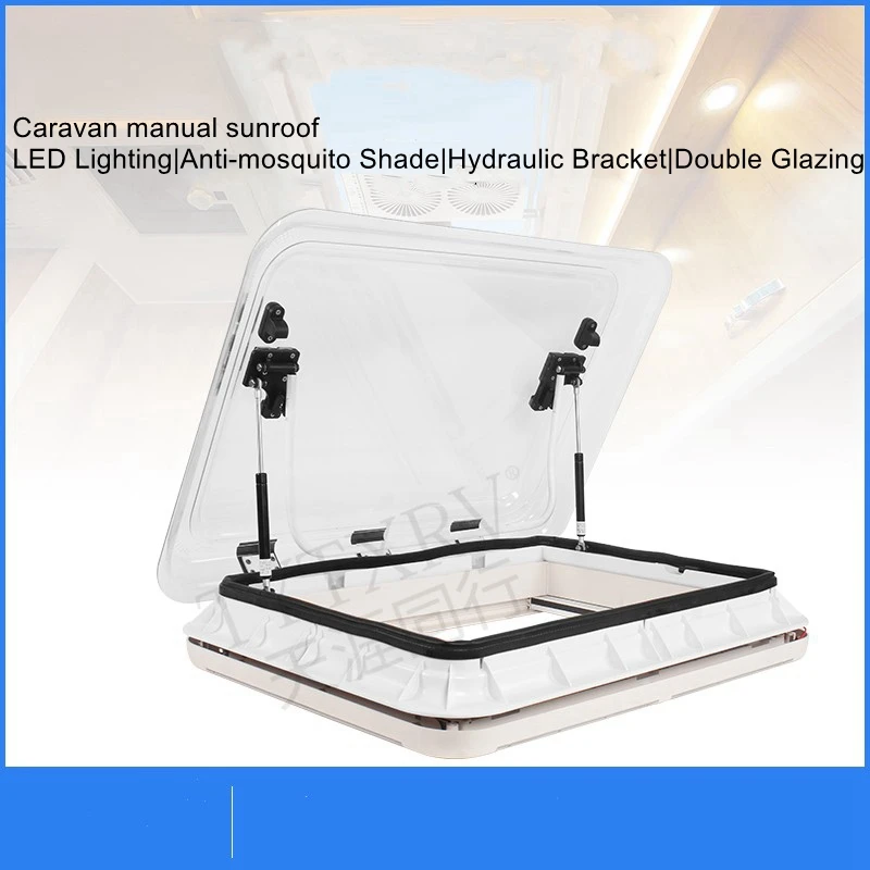 Caravan skylight conversion accessories skylight acrylic transparent with light anti-mosquito sunshade bed car