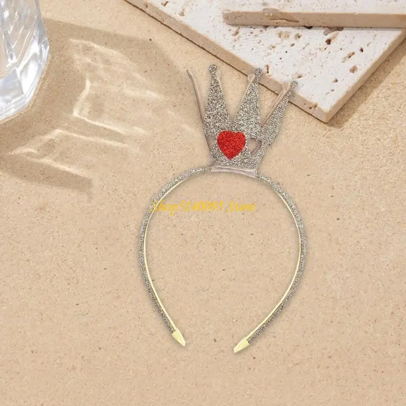 

DXAE Crown Headband Glittering Powder Hairhoop for Kids Girl Birthday Party Hairband