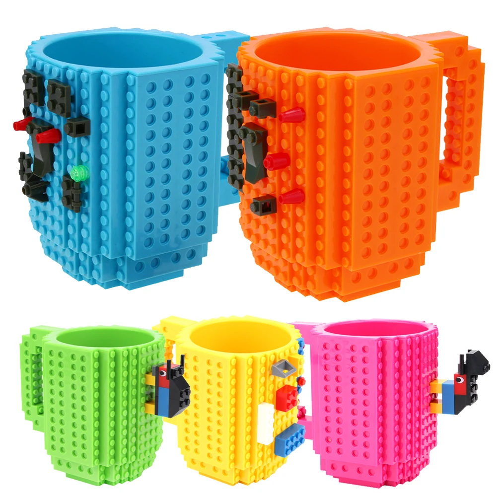 Creative Milk Mug Coffee Cups Creative Build-on Brick Mug Cups Drinking Water Holder for Building Blocks Design Drinkware Gifts