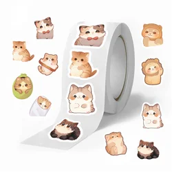 500PCS Cute Big Eyes Cat Paper Labels Sticker Sealing decorazione per bambini Scrapbooking cancelleria coreana forniture per la contabilità a mano