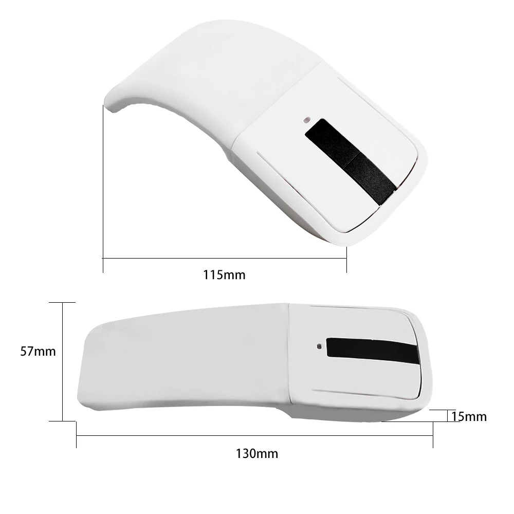 Souris sans fil Bluetooth pour Macbook, périphérique pliable, souris tactile ergonomique, souris PC mince, souris optique USB, 1200 ug I