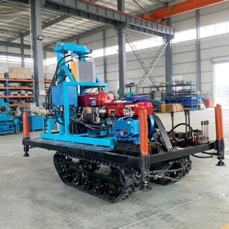 150m Crawler Type Small Water Well Rig with Alloy Drill Bit for Rock Formation