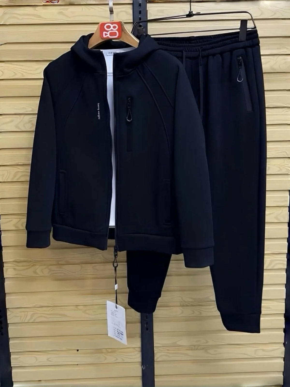 

Men's Fce Lined Outdoor Sports Casual Faion Trending Autumn Winter Warm Slim Fit Sli All Matched Set Ensemble