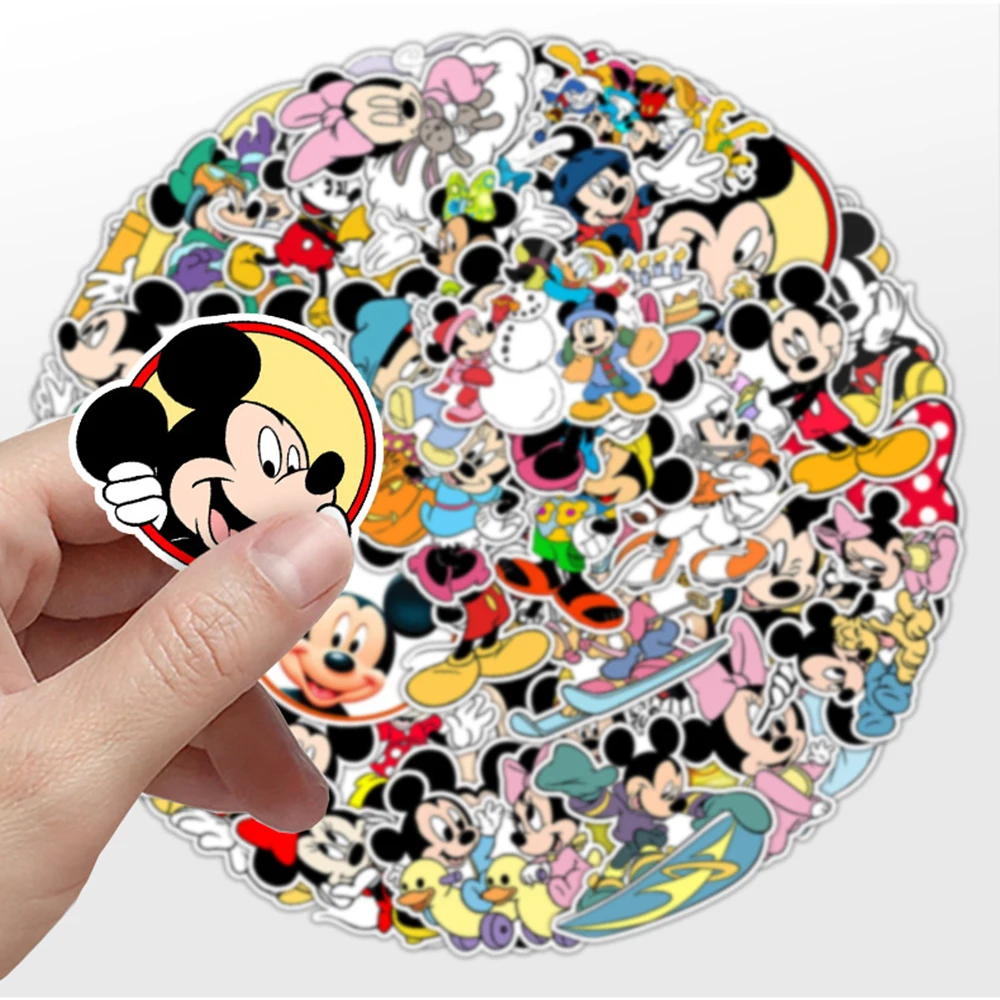 10/30/50pcs Cute Disney Anime Micky Mouse Stickers Cartoon Kids Sticker Toy DIY Phone Water Bottle Notebook Fun Graffiti Decals