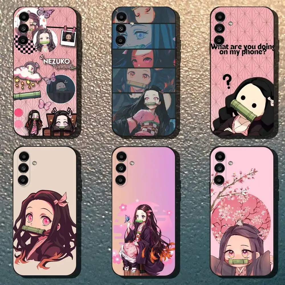 

D-Demon Slayer N-Nezuko Phone Case For Samsung Galaxy A13,A21s,A22,A31,A32,A52,A53,A71,A80,Soft Black Shell