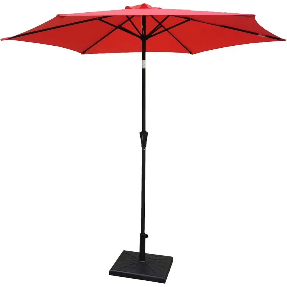 

Зонт для патио 2,67 м с квадратным основанием 18,9 кг – кнопочное наклонение и ручка для регулировки для усиленной защиты от солнца