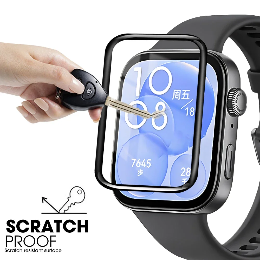 1/2/3Pcs Screen Protector for Huawei Watch Fit 3 Ultra-HD Full Coverage 3D Curved Screen Protective Film for Huawei Watch Fit3