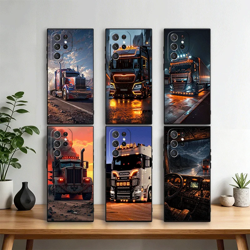 Cool Heavy Truck Car Phone Case Cover for Samsung Galaxy S22 S23 Plus S24 FE S25 Edge S26 Ultra S20 S21 + Black Soft Shell