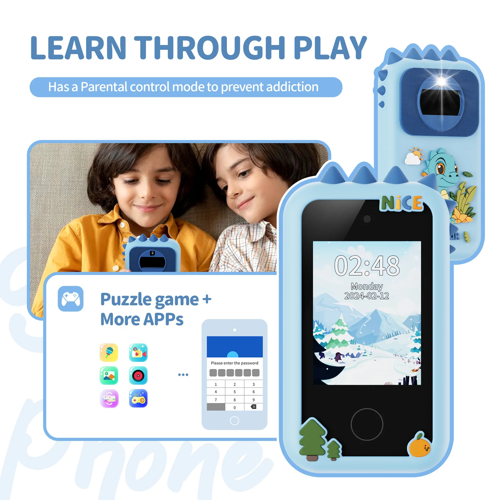 2025 New Kids Smart Phone Toy Toddler Mobile Educational Learning Dual Camera Music Player Toys For Christmas Birthday Gifts
