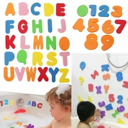 Puzzle de bain lettre alphanumérique pour enfants, jouets OligKids pour bébé, jouets amusants pour le bain, nouveau début du dos, 36 pièces par ensemble