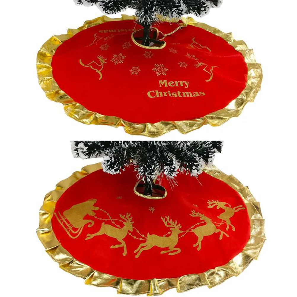

90Cm Christmas Felt Bear Decoration Xmas Base Apron Wrap For Holiday Home Party Tree Skirt Mat Xmas Tree Skirt Decoration