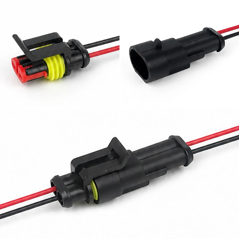 10Pcs/5Sets 1 2 3 4 Pin Waterproof Automotive Electrical Wire Connector Male Female Quick Plug for Car Motorcycle Truck Boat
