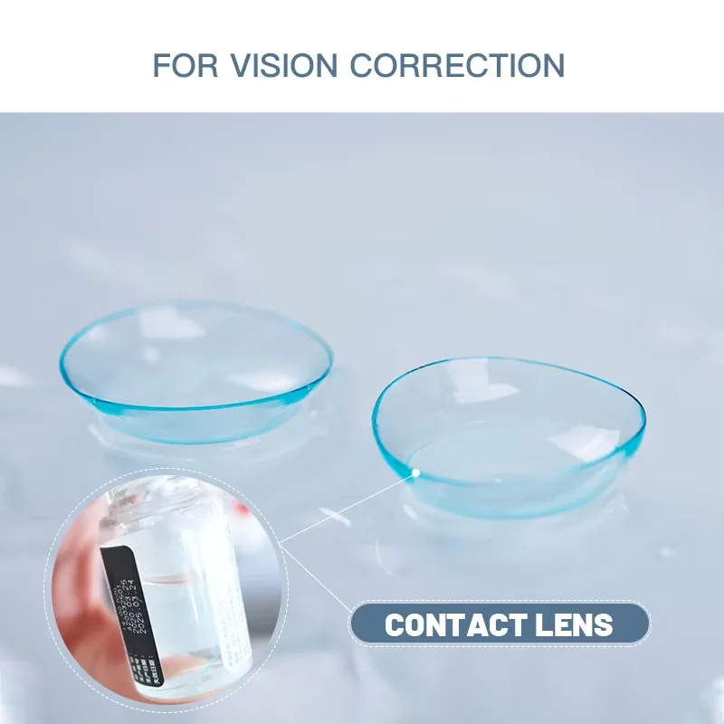 OVOLOOK-2pcs/pair Prescription Lenses Contact Lenses with Diopter for Eyes Correction With Degree with Free Lens Containers 14MM