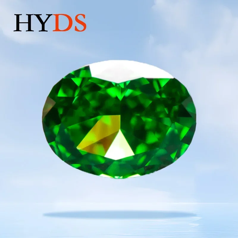 

Cubic Zirconia Green Color Crushed Ice Cut Oval Shape Charms Beads for DIY Jewelry Making Rings Pendant Materials No Certificate