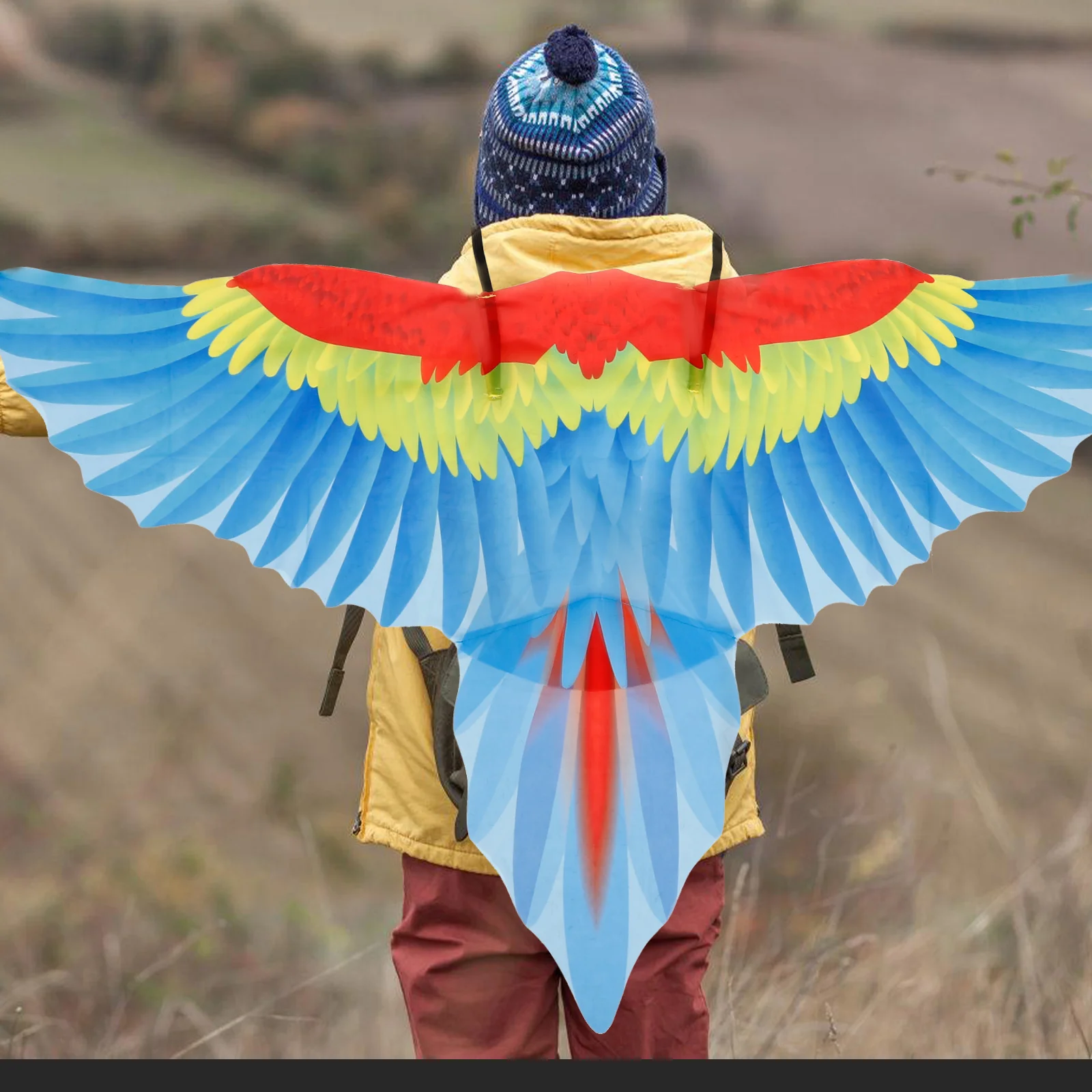 

Parrot Wings Costume Blue Dress Cloak Performance Props Fashionable Comfortable Wing Prop Stage Accessory Simulation