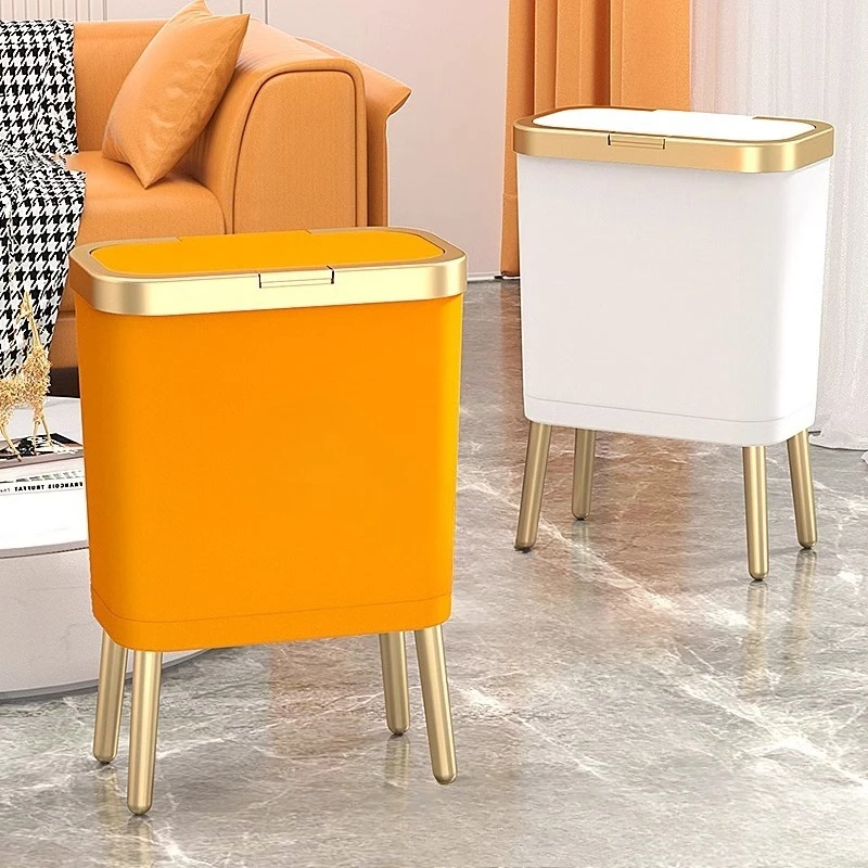 High-legged trash bin, large household kitchen size, large capacity with lid, pop-up lid, creative paper basket