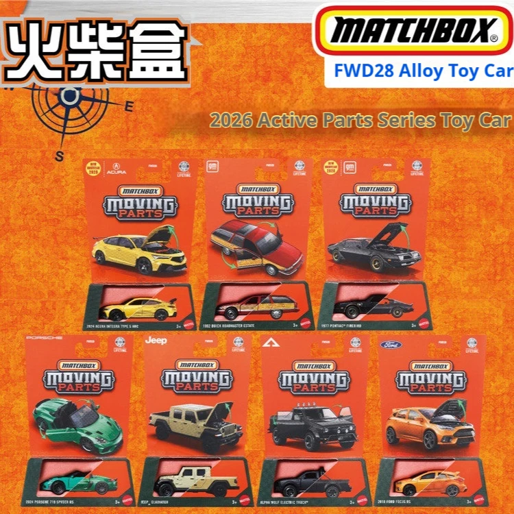 

Коллекционная модель Matchbox 2026 New FWD28 с подвижными деталями, Acura Integra Type S HRC 2024 с открывающимся капотом, литая под давлением, для коллекционеров автомобилей и игрушек
