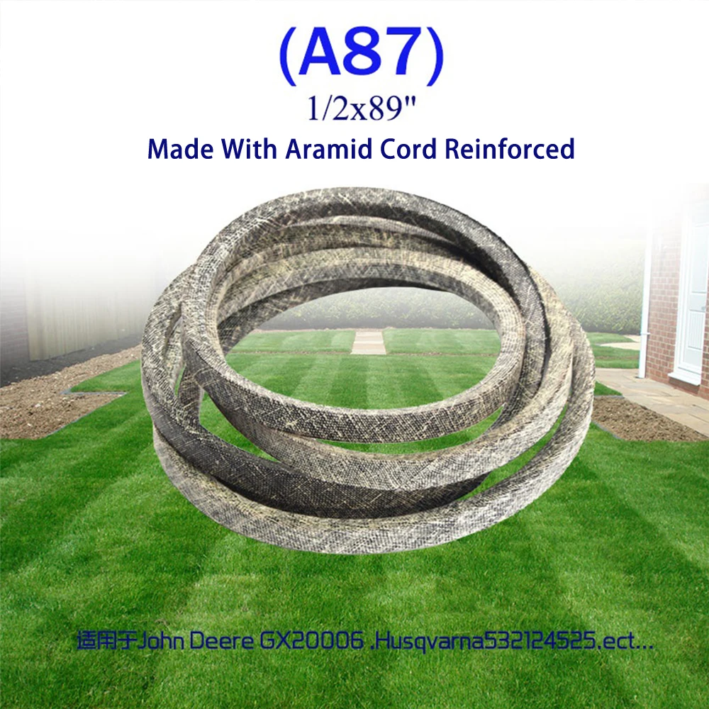 

Aramid Cord Reinforced Lawn Mower Belt for John Deere GX20006 for Husqvarna 532124525 1/2 "x89" (A87)