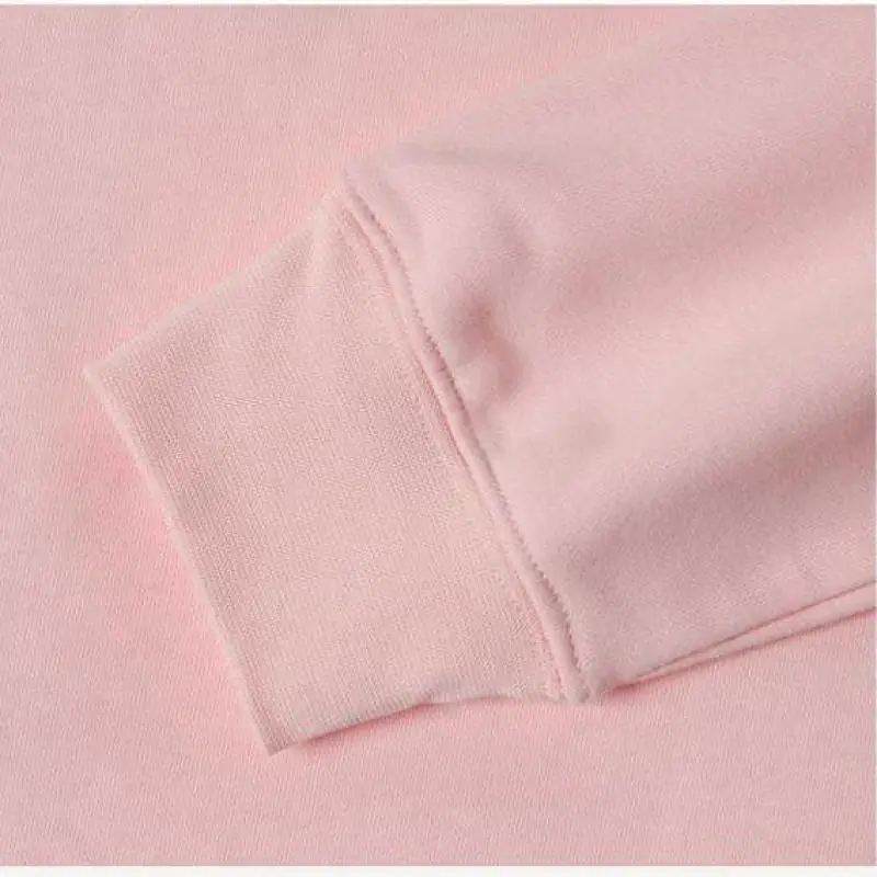 Spring Autumn Clothing Cherry Pollen Hoodies Sweatshirt Women Female Light Pink Peach Powder Early Cotton Zipper Jacket Coat