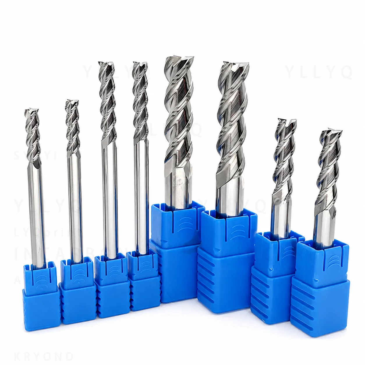 HRC50 3 Flute Long Carbide End Mill Alloy Coated Tungsten Steel CNC Milling Cutter for Aluminum Wood Metal Machining Tool