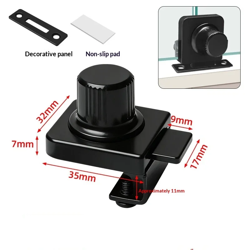 1PC No Drill Glass Cabinet Lock With Anti Theft Design Easy Install Perfect For Home Display Cabinets Showcases